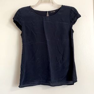 Massimo Dutti navy short sleeve top